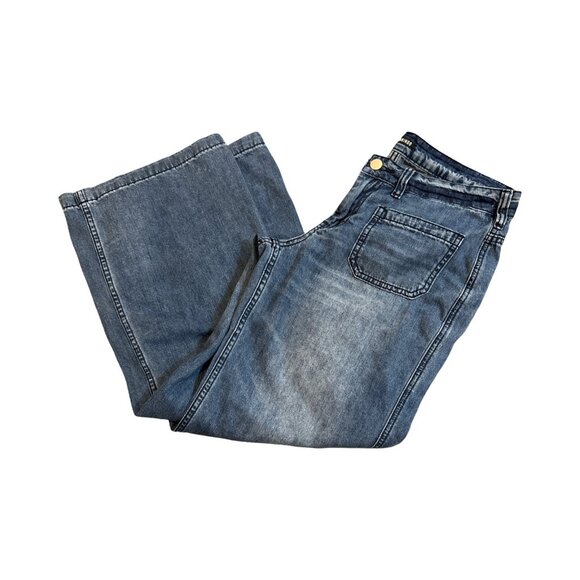 Flamingo Womens Wide-Leg Denim Jeans Size S Blue Cotton Blend Casual - Picture 3 of 8